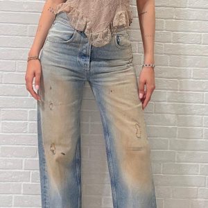 Denim wide leg effetto consumato Vicolo