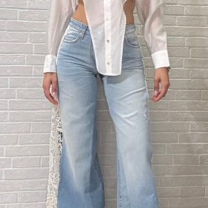 Jeans Palazzo con inserto